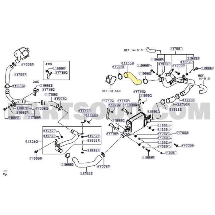 Genuine Cold Side Intercooler Hose For Mitsubishi ASX 4N13 1.8L