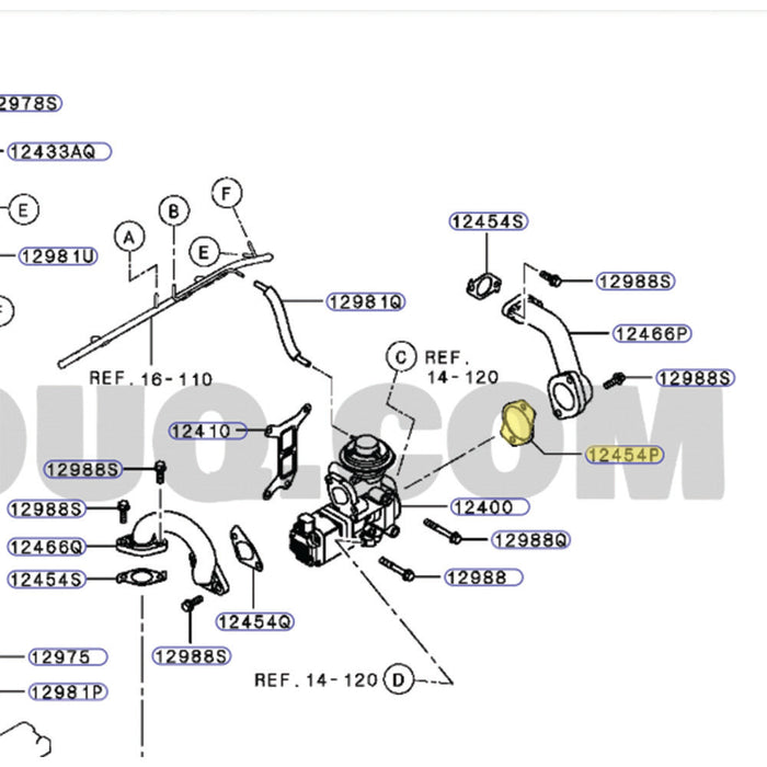 Genuine EGR Valve To EGR Pipe Gasket For Mitsubishi Triton MR 4N15 2.4L
