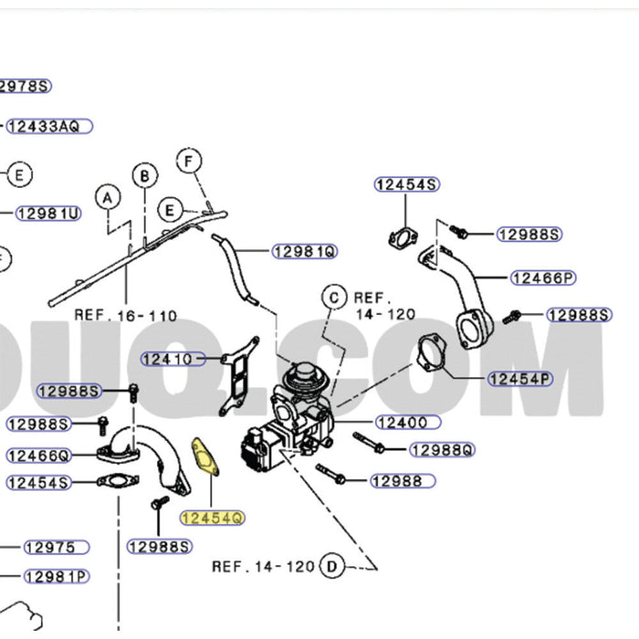 Genuine EGR Valve To EGR Pipe Gasket For Mitsubishi Triton MR 4N15 2.4L