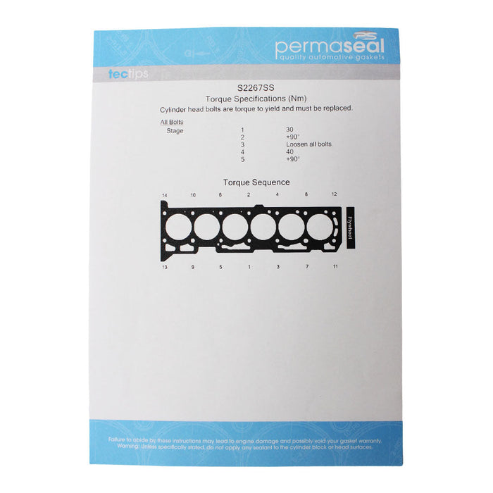 Permaseal Head Gasket For Ford Territory SX SY Barra 4.0L