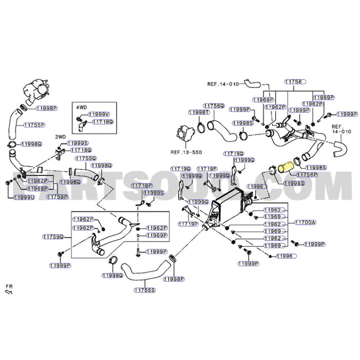 Genuine Cold Side Intercooler Hose For Mitsubishi ASX 4N13 1.8L