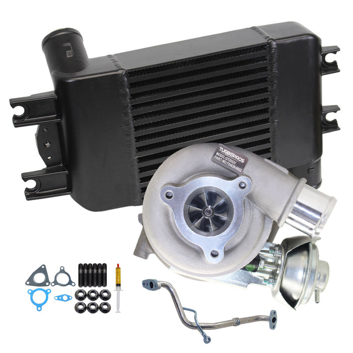 Upgrade Billet Turbo Charger With 70mm Intercooler And Genuine Oil Feed Pipe For Nissan Patrol GU ZD30 3.0L Common Rail 2007-2016
