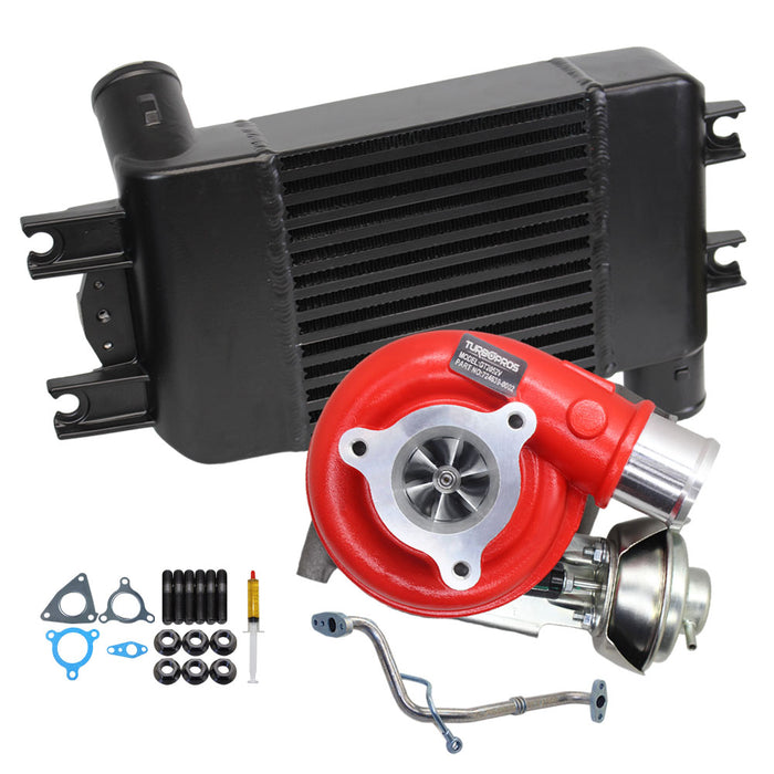 GEN1 High Flow Turbo Charger With 70mm Intercooler And Genuine Oil Feed Pipe For Nissan Patrol GU ZD30 3.0L Common Rail 2007-2016