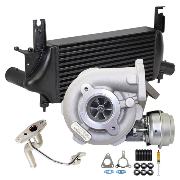 Upgrade Billet Turbo Charger With 75mm Intercooler And Genuine Oil Feed Pipe For Nissan Navara D40 YD25 2.5L 3 Bolts