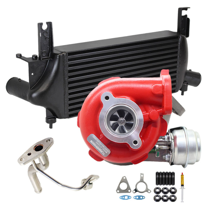 GEN1 High Flow Turbo Charger With 75mm Intercooler And Genuine Oil Feed Pipe For Nissan Pathfinder R51 YD25 2.5L 3 Bolts