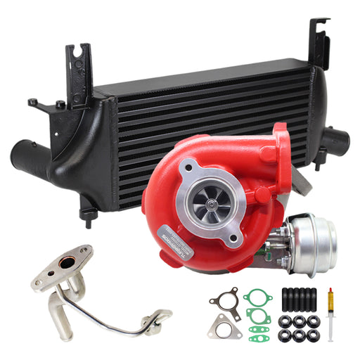 GEN1 High Flow Turbo Charger With 75mm Intercooler And Genuine Oil Feed Pipe For Nissan Pathfinder R51 YD25 2.5L 3 Bolts