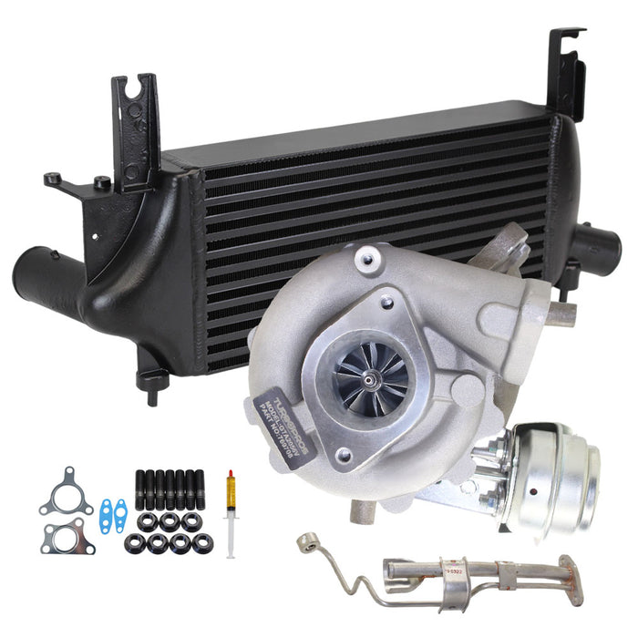 Upgrade Billet Turbo Charger With 75mm Intercooler And Genuine Oil Feed Pipe For Nissan Pathfinder R51 YD25 2.5L 4 Bolts