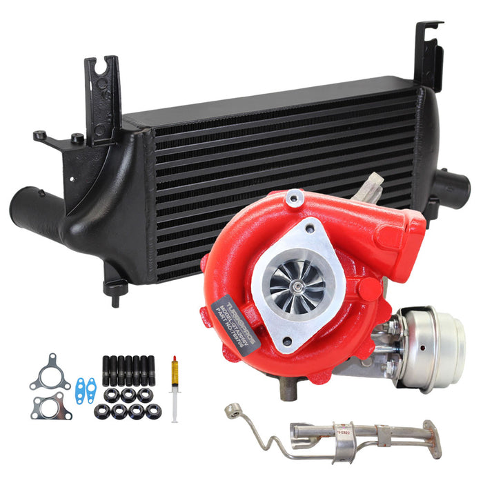 GEN1 High Flow Turbo Charger With 75mm Intercooler And Genuine Oil Feed Pipe For Nissan Navara D40 YD25 2.5L 4 Bolts