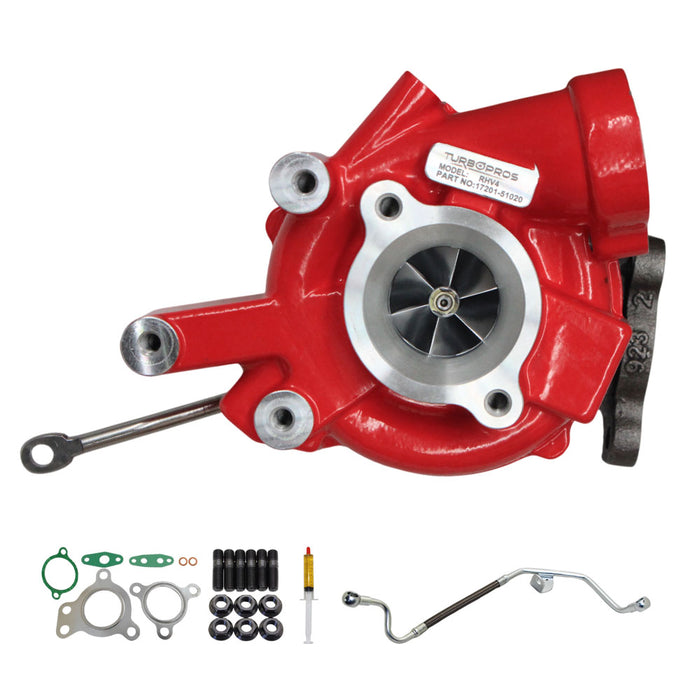 GEN1 High Flow Turbo Charger With Genuine Oil Feed Pipe For Toyota LandCruiser 200 Series VDJ200 1VD-FTV 4.5L Driver Side