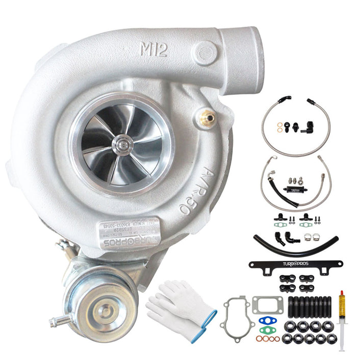 GEN1 High Flow GT3582R Turbo Charger With Oil Feed, Return & Water Line And Bracket Kit For Ford FPV FG F6 Barra 4.0L