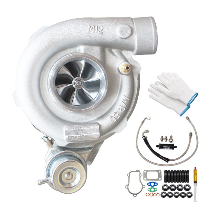 GEN1 High Flow GT3582R Turbo Charger With Oil Feed Line For Ford FPV FG F6 Barra 4.0L