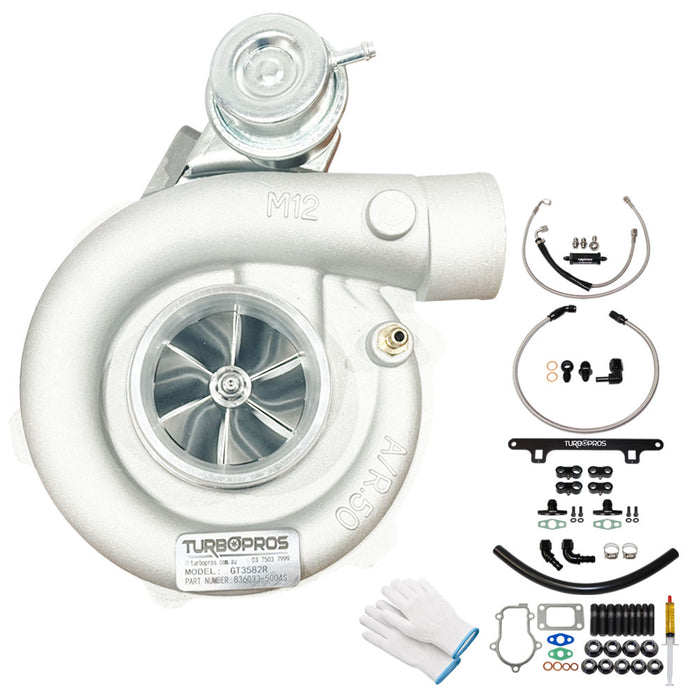 GEN1 High Flow GT3582R Turbo Charger With Oil Feed, Return & Water Line And Bracket Kit For Ford Falcon BA XR6 Barra 4.0L 2002-2005
