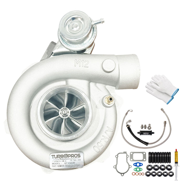 GEN1 High Flow GT3582R Turbo Charger With Oil Feed Line Kit For Ford Falcon BA XR6 Barra 4.0L 2002-2005