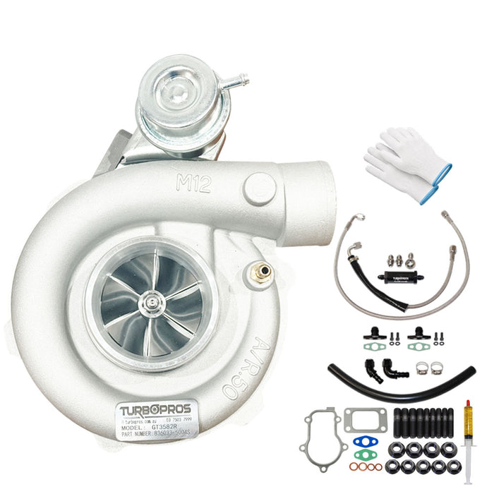 GEN1 High Flow GT3582R Turbo Charger With Oil Feed & Return Line Kit For Ford Falcon BA XR6 Barra 4.0L 2002-2005