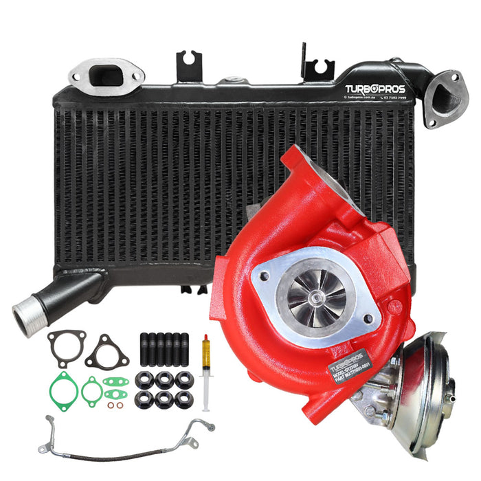 GEN1 High Flow Turbo Charger With 60mm Intercooler And Genuine Oil Feed Pipe For Toyota LandCruiser 79 Series VDJ79R 1VD-FTV V8 4.5L
