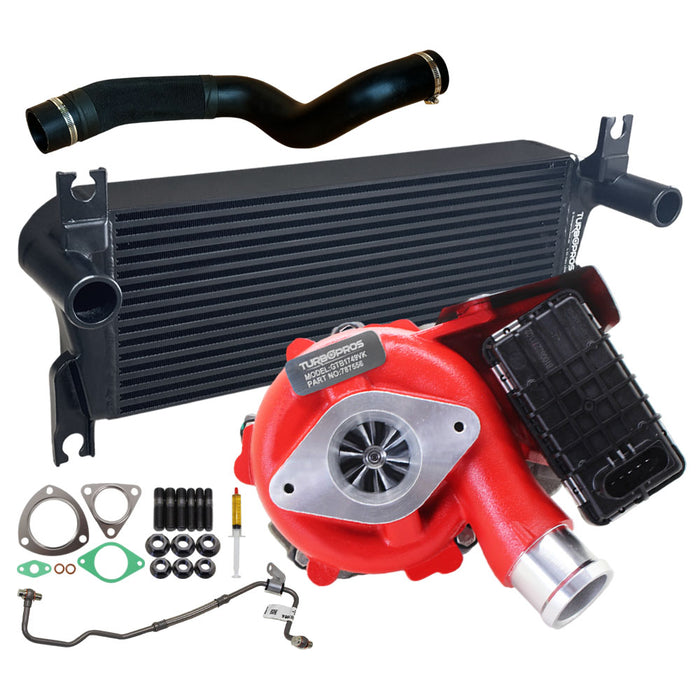 GEN1 High Flow Turbo Charger With 106mm Intercooler & Hoses And Genuine Oil Feed Pipe For Ford Ranger PX1 2.2L 2011-2015