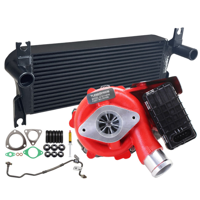 GEN1 High Flow Turbo Charger With 106mm Intercooler And Genuine Oil Feed Pipe For Mazda BT50 2.2L 2011 Onwards