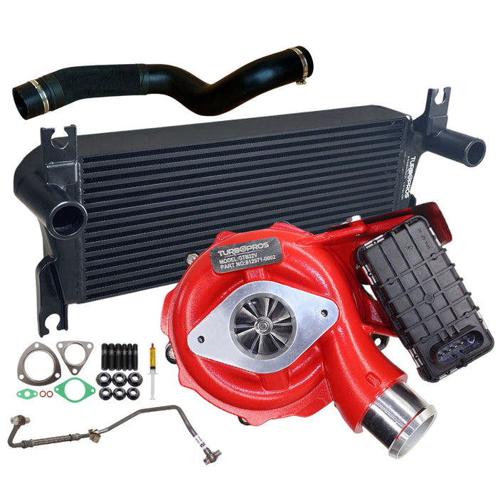 GEN1 High Flow Turbo Charger With 106mm Intercooler & Hoses And Genuine Oil Feed Pipe For Mazda BT-50 UP 3.2L 2011-2015