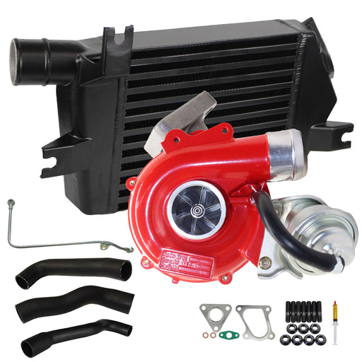 GEN1 High Flow Turbo Charger With 60mm Intercooler & Hoses And Genuine Oil Feed Pipe For Mitsubishi Triton MN 4D56 2.5L VT10