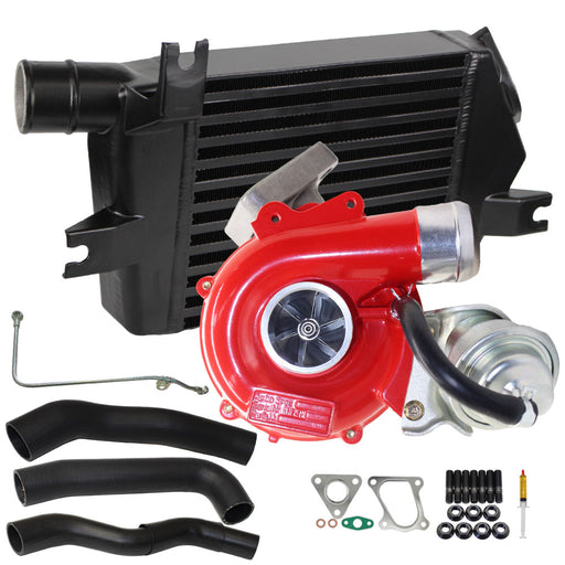 GEN1 High Flow Turbo Charger With 60mm Intercooler & Hoses And Genuine Oil Feed Pipe For Mitsubishi Triton MN 4D56 2.5L VT10