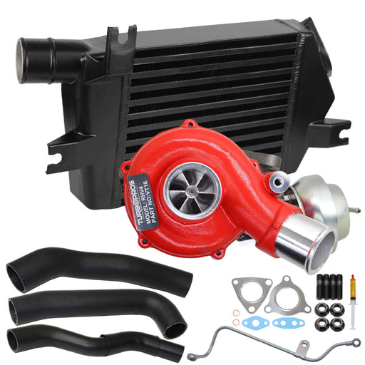 GEN1 High Flow Turbo Charger With 60mm Intercooler & Hoses And Genuine Oil Feed Pipe For Mitsubishi Triton MN 4D56 2.5L VT16