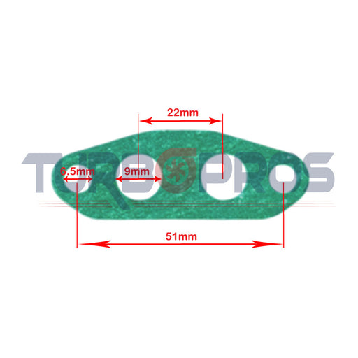 Turbo Charger Coolant Feed & Return Gasket For Nissan Navara D40 YD25 2.5L 3-Bolt Type