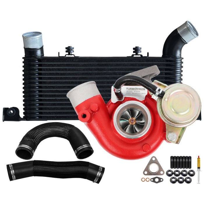 GEN1 High Flow Turbo Charger With 64mm Intercooler & Hoses For Mitsubishi Pajero NM / NP 4M41 3.2L 2000-2006