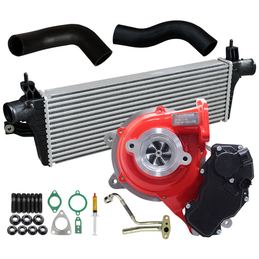 GEN1 High Flow Turbo Charger With 50mm Intercooler & Hoses And Genuine Oil Feed Pipe For Toyota Hilux 1GD-FTV 2.8L 2015-2020