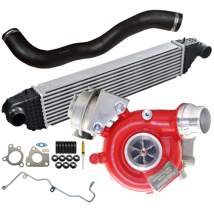 GEN1 High Flow Turbo Charger With 62mm Intercooler & Hoses And Genuine Oil feed Pipe For Mitsubishi Outlander 4N14 2.2L