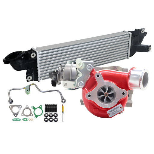 GEN1 High Flow Turbo Charger With 50mm Intercooler And Genuine Oil Feed Pipe For Mitsubishi Triton MR 4N15 2.4L 2019 Onwards