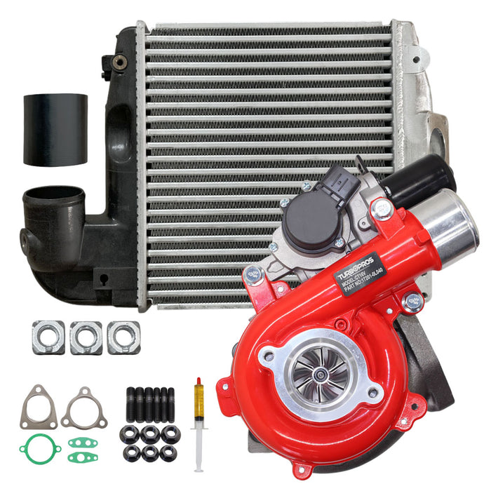 GEN1 High Flow Turbo Charger With 50mm Intercooler & Hoses For Toyota Hilux N70 D4D KUN26 1KD-FTV 3.0L 2005-2010