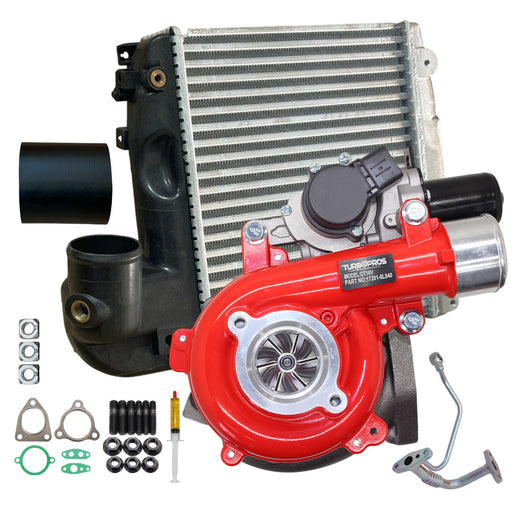 GEN1 High Flow Turbo Charger With 50mm Intercooler & Hoses And Genuine Oil Feed Pipe For Toyota Hilux N70 D4D KUN26 1KD-FTV 3.0L 2005-2010