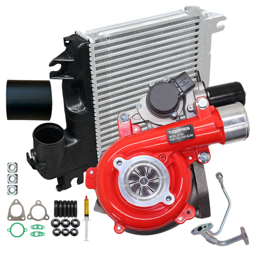 GEN1 High Flow Turbo Charger With 50mm Intercooler & Hoses And Genuine Oil Feed Pipe For Toyota Hilux N70 D4D KUN26 1KD-FTV 3.0L 2010-2015