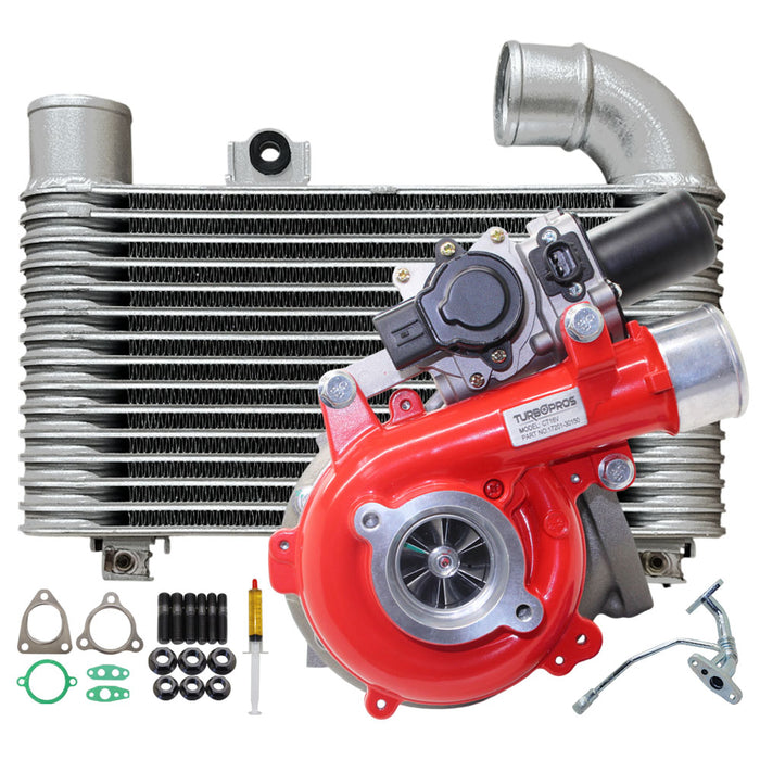 GEN1 High Flow Turbo Charger With 64mm Intercooler And Genuine Oil Feed Pipe For Toyota Commuter 1KD-FTV 3.0L