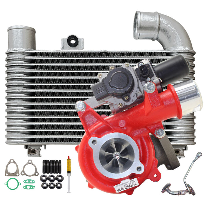 GEN1 High Flow Turbo Charger With 64mm Intercooler And Genuine Oil Feed Pipe For Toyota HiAce 1KD-FTV 3.0L VB35 2008 Onwards