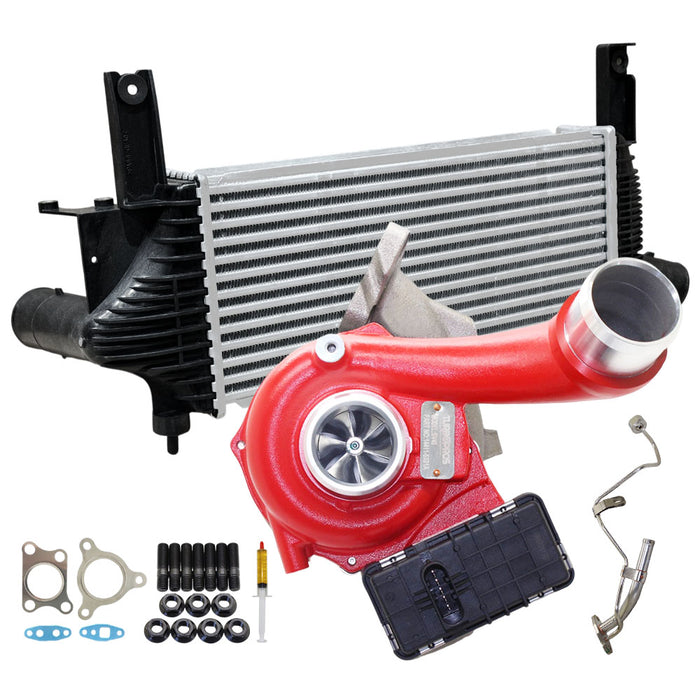 GEN1 High Flow Turbo Charger With 62mm Intercooler And Genuine Oil Feed Pipe For Nissan Navara D40 YD25 2.5L 2010 Onwards
