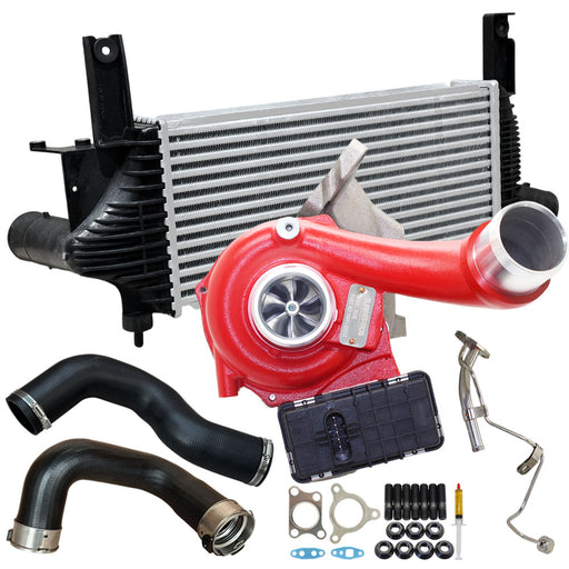 GEN1 High Flow Turbo Charger With 62mm Intercooler & Hoses And Genuine Oil Feed Pipe For Nissan Pathfinder R51 YD25 2.5L 2010 Onwards