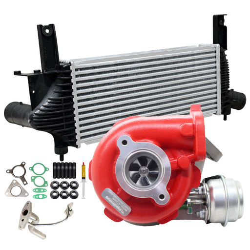 GEN1 High Flow Turbo Charger With 62mm Intercooler And Genuine Oil Feed Pipe For Nissan Navara D40 YD25 2.5L 3-Bolt