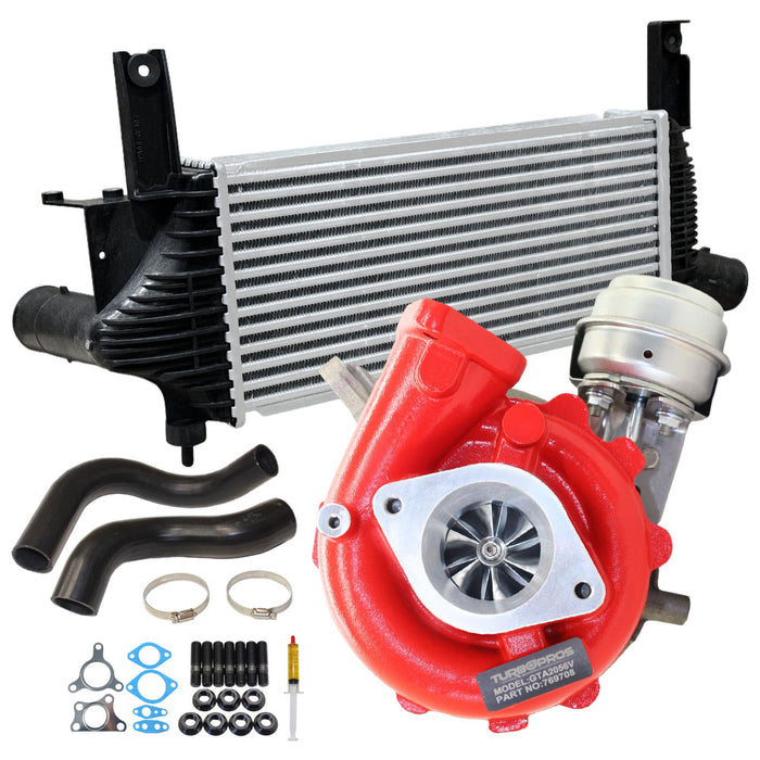GEN1 High Flow Turbo Charger With 62mm Intercooler & Hoses For Nissan Navara D40 / Pathfinder R51 YD25 2.5L