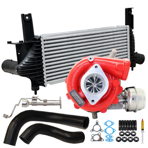 GEN1 High Flow Turbo Charger With 62mm Intercooler & Hoses And Genuine Oil Feed Pipe For Nissan Pathfinder R51 YD25 2.5L