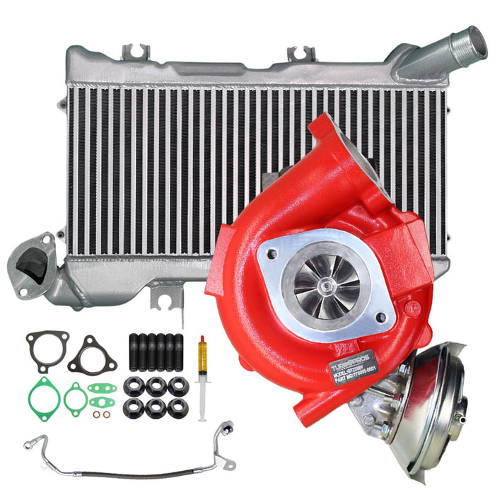 GEN1 High Flow Turbo Charger With 48mm Intercooler And Genuine Oil Feed Pipe For Toyota LandCruiser 79 Series VDJ79R 1VD-FTV V8 4.5L