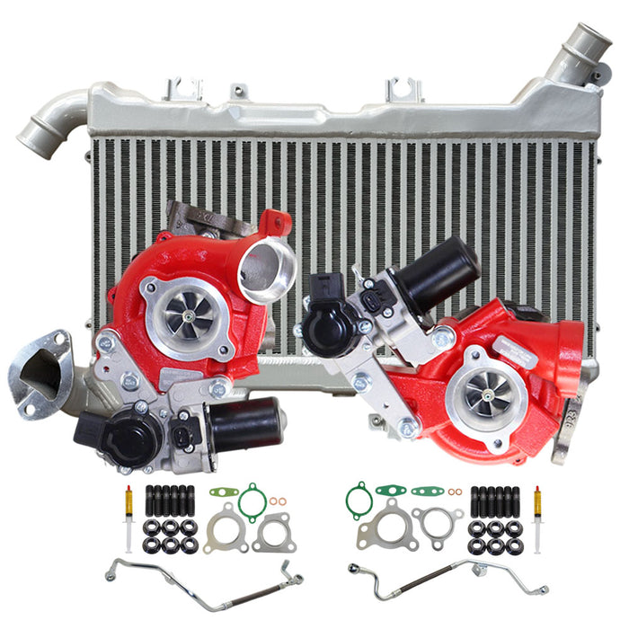 GEN1 High Flow Turbo Charger With 48mm Intercooler And Genuine Oil Feed Pipe For Toyota Land Cruiser VDJ200 200 Series 1VD-FTV V8 4.5L