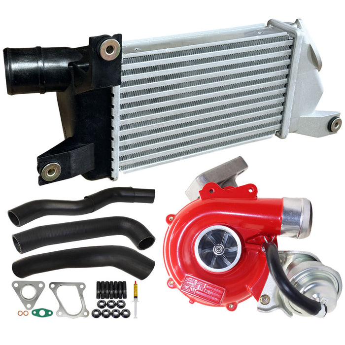 GEN1 High Flow Turbo Charger With 50mm Intercooler & Hoses For Mitsubishi Triton MN / Challenger 4D56 2.5L 2WD VT10
