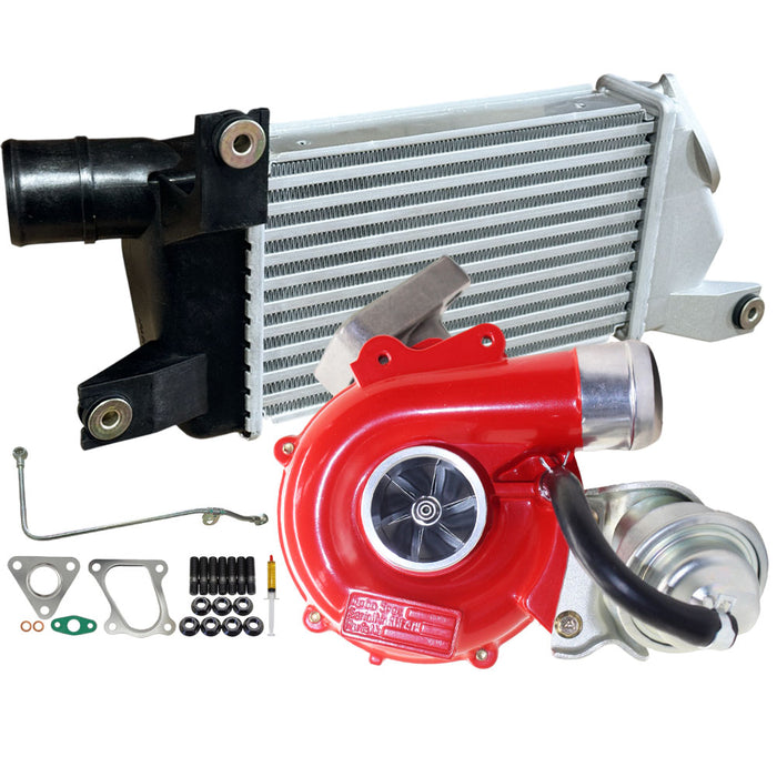 GEN1 High Flow Turbo Charger With 50mm Intercooler And Genuine Oil Feed Pipe For Mitsubishi Challenger 4D56 2.5L 2WD VT10