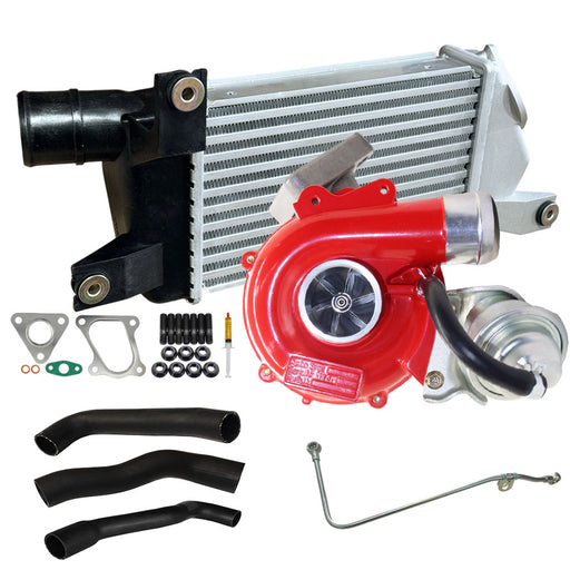 GEN1 High Flow Turbo Charger With 50mm Intercooler & Hoses And Genuine Oil Feed Pipe For Mitsubishi Triton MN 4D56 2.5L 2WD VT10
