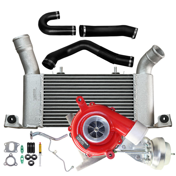 GEN1 High Flow VT12 Turbo Charger With 64mm Intercooler & Hoses And Genuine Oil Feed Pipe For Mitsubishi Pajero 4M41 3.2L