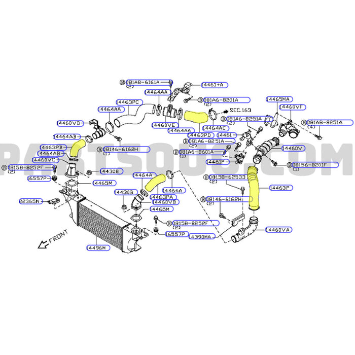Upgrade Aluminium 90mm Intercooler & Hoses For Nissan Pathfinder R51/Navara D40 Ti 550 V9X V6 3.0L