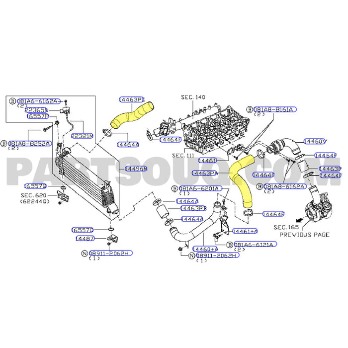 GEN1 High Flow Turbo Charger With 75mm Intercooler & Hoses For Nissan Navara D40 YD25 2.5L 3 Bolts