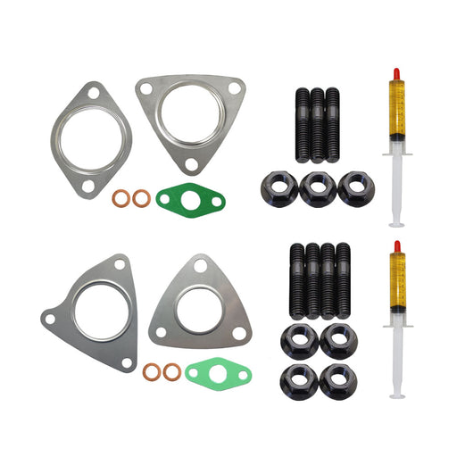 Turbo Charger Installation Stud, Gasket & Lubricant Kit For Jaguar XF 3.0L