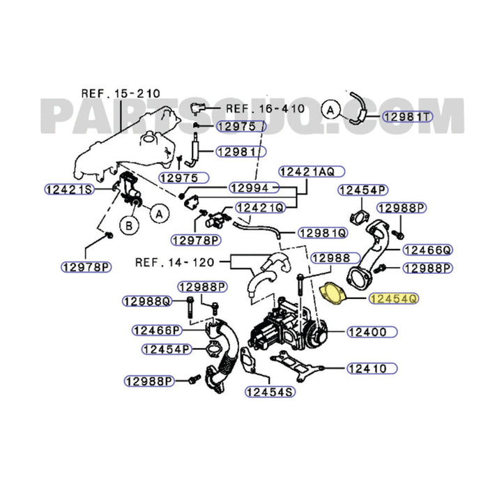 Genuine EGR Valve To EGR Pipe Gasket For Mitsubishi Lancer 4N13 1.8L